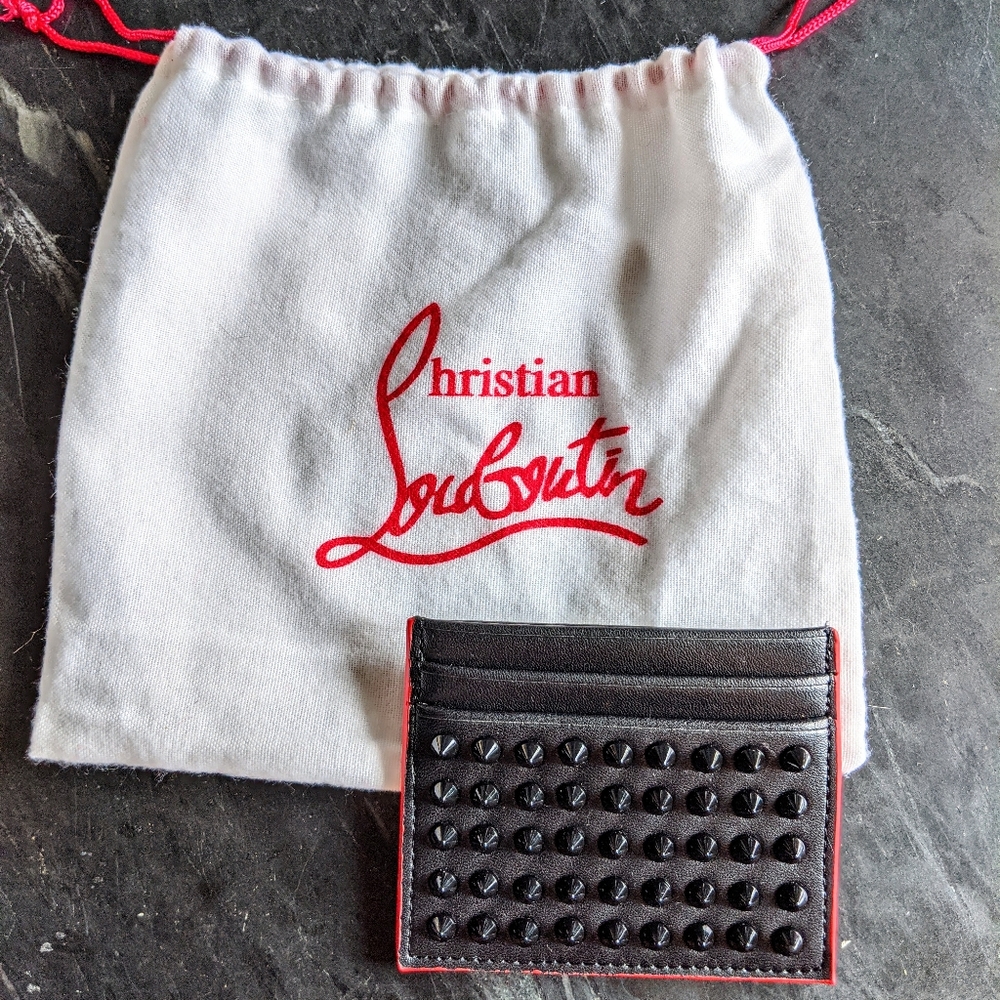 *NEW Louboutin Kios Studded Leather Card Holder